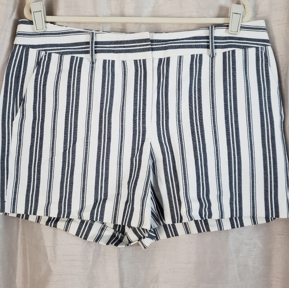 Ann Taylor Factory Pants - NWOT Ann Taylor white &gray striped shorts 12